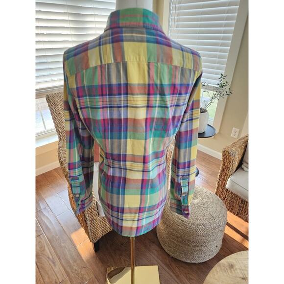 Polo Ralph Lauren Custom Fit Plaid Women’s Size S Button Up Preppy Picnic - Picture 3 of 8